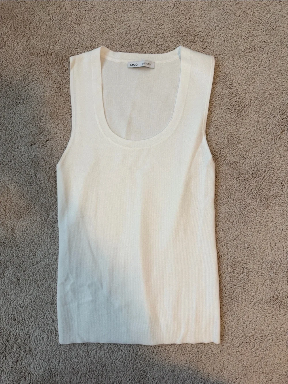 Mango Cream Knit Scoop Neck Camisole